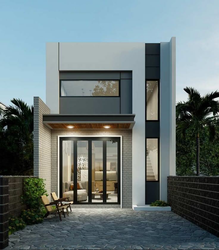 Với thiết kế linh hoạt, mặt tiền nhà gác lửng hiện đại 5x15m dễ dàng thay đổi theo nhiều phong cách, từ tối giản đến trẻ trung