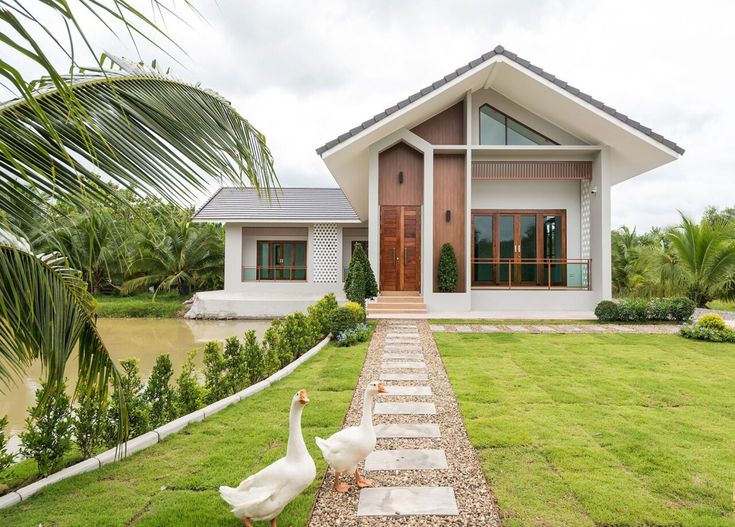 Mẫu nhà chữ L 2 phòng ngủ đẹp, hiện đại