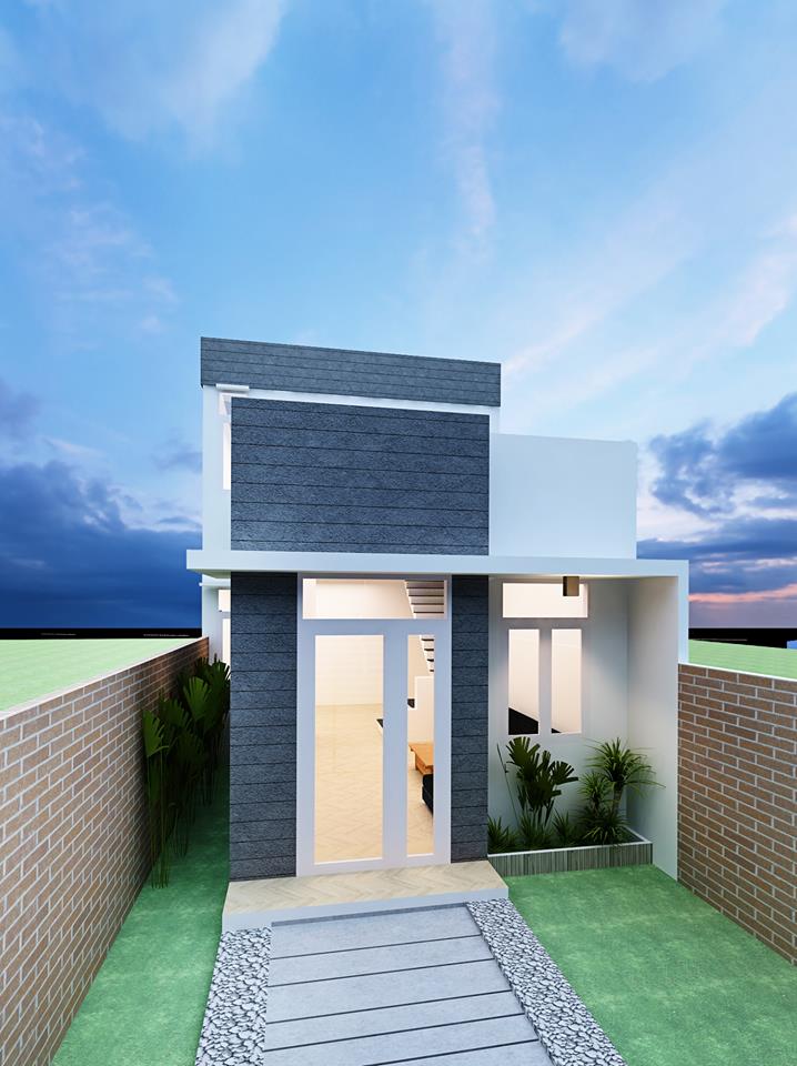 Mẫu nhà gác lửng 5x12m có thiết kế tối giản, hiện đại