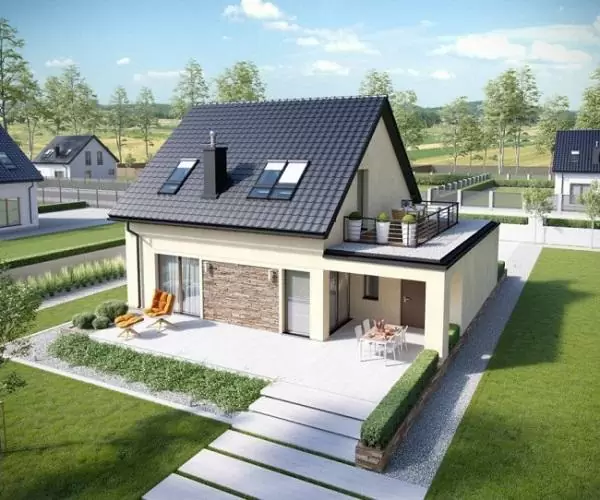 Thiết kế nhà cấp 4 mái Thái có gác lửng thịnh hành tại nông thôn