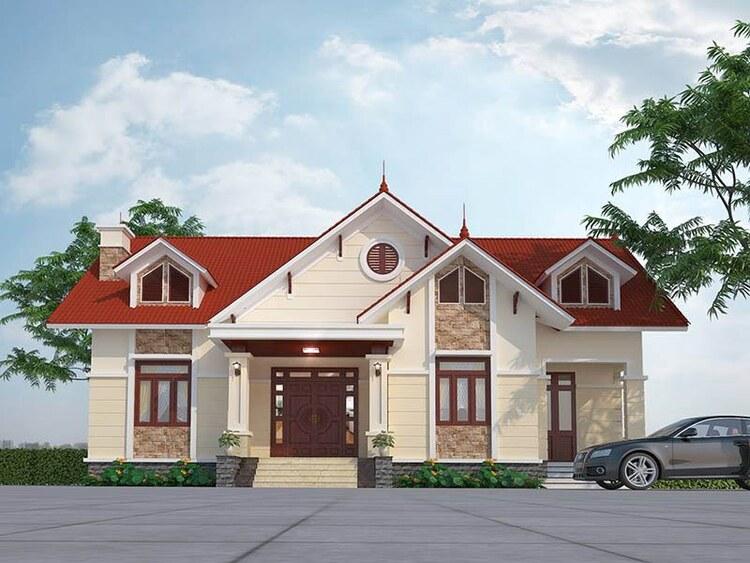 Mẫu nhà mái ngói cấp 4 hiện đại, thịnh hành