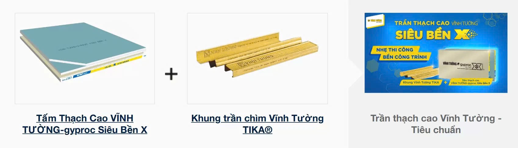  trần thạch cao Vĩnh Tường SIÊU BỀN X