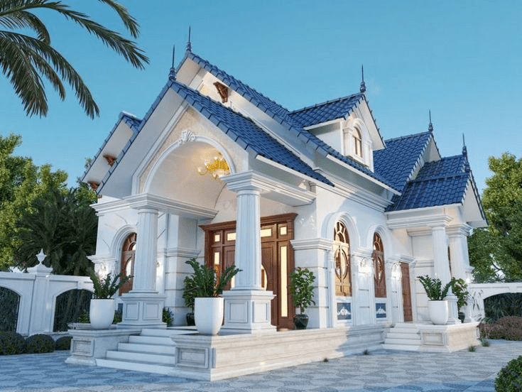Mẫu nhà mái Thái 1 tầng diện tích 150m2 phù hợp xây dựng trên các khu đất vườn hoặc vùng ngoại ô 
