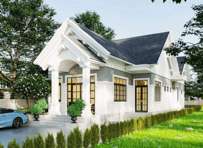 Mẫu nhà mái Thái 1 tầng hiện đại thu hút bởi đường nét kiến trúc tinh tế và sang trọng 