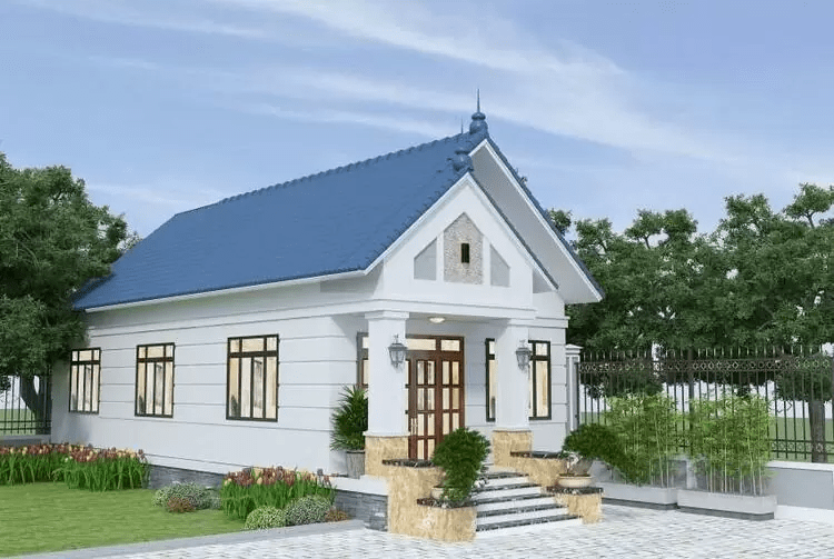 Mẫu nhà cấp 4 nông thôn 3 phòng ngủ với khoảng không gian sinh hoạt ngoài trời 