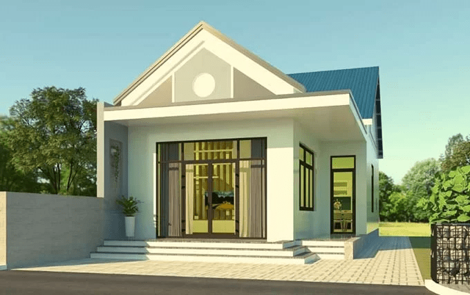 Mẫu nhà cấp 4 mái Thái 2 phòng ngủ đẹp và hiện đại 